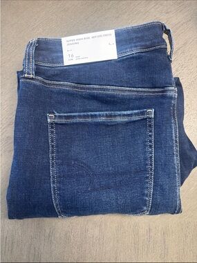 American Eagle Super High-Rise Next Level Stretch Dark Wash Jeggings - Blue